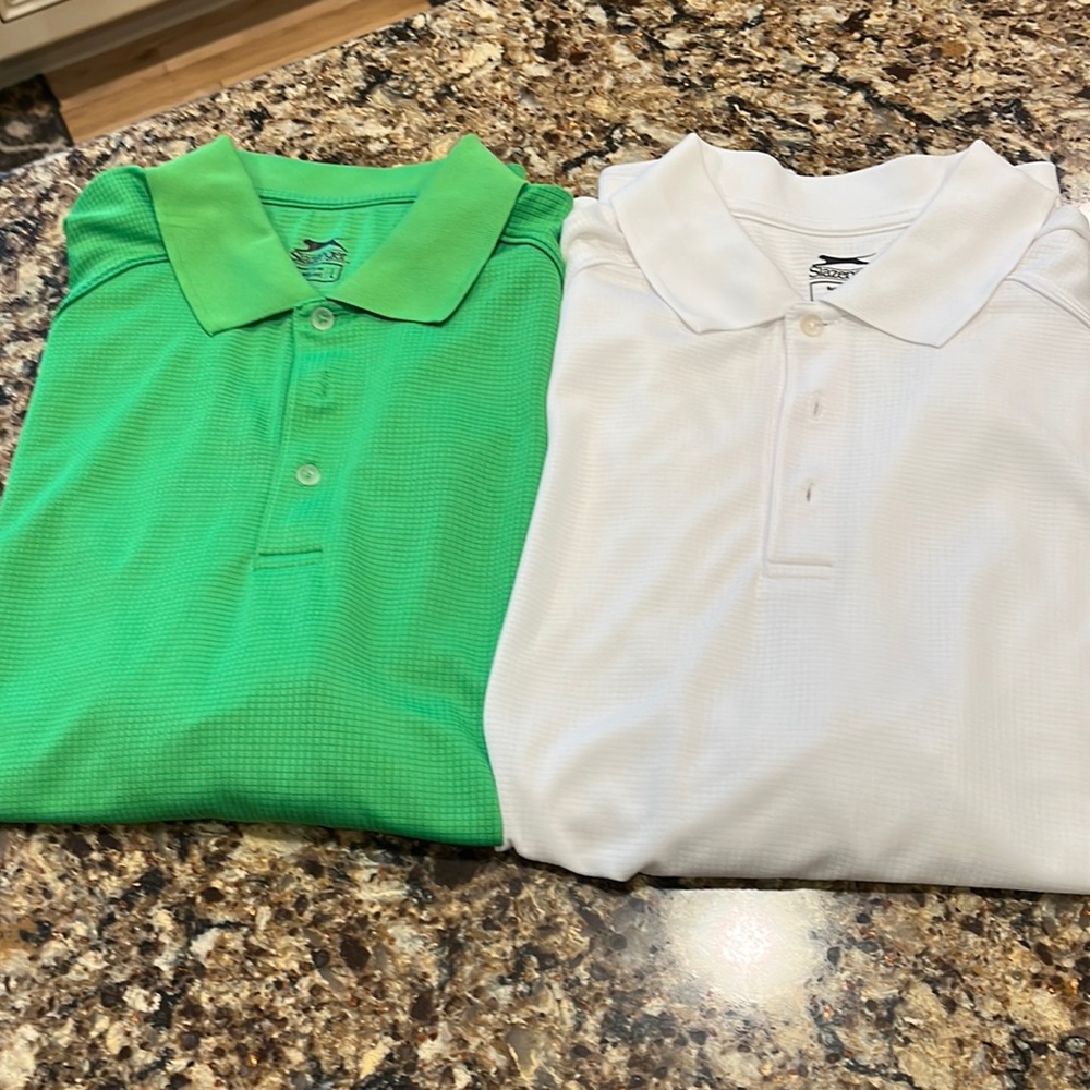 Bundle of 2 Slazenger Golf Polos - both size Large